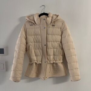Tahari Light Tan Puffer Jacket